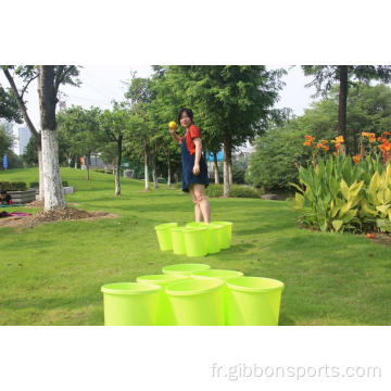 Pong de jardin géant avec seaux et balles durables